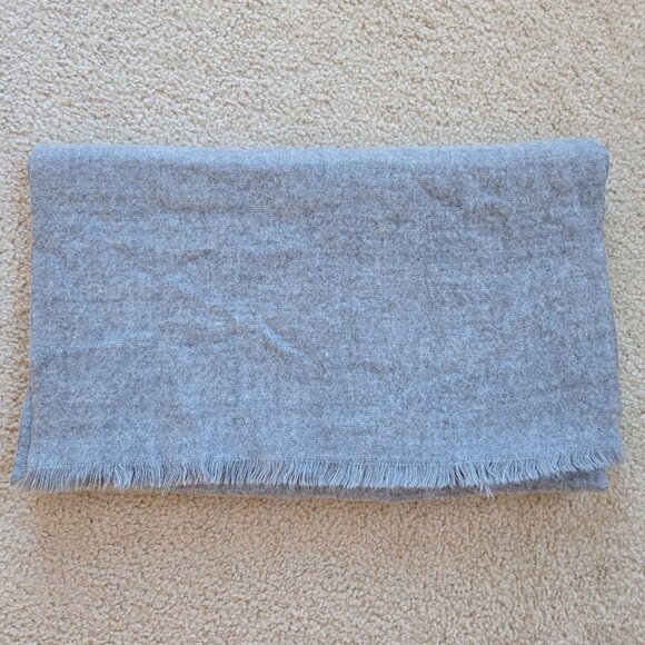 NWOT Woven Wool Scarf Grey - Picture 3 of 5